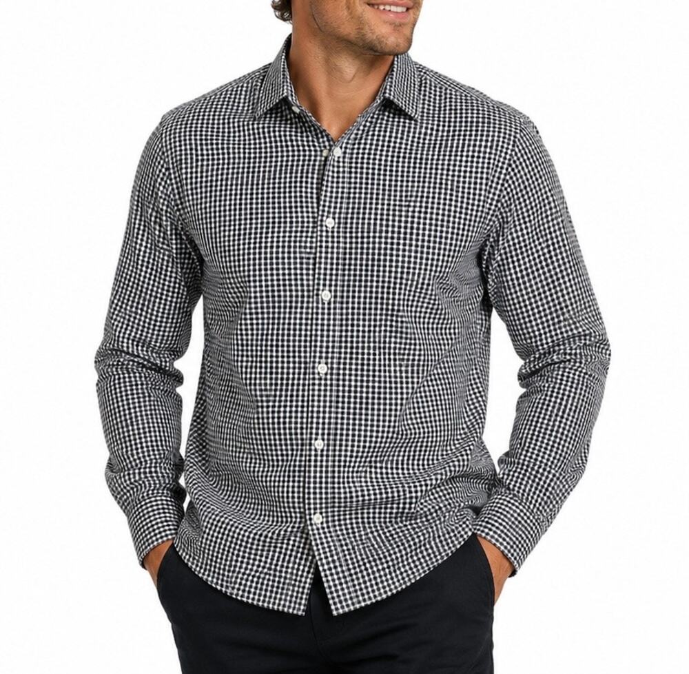 Banana Republic Non-Iron Slim Fit Gingham Button Down Shirt Size Medium
